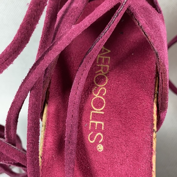 Aerosoles Spring Plush Dark Rose Suede Espadrille - Picture 7 of 8